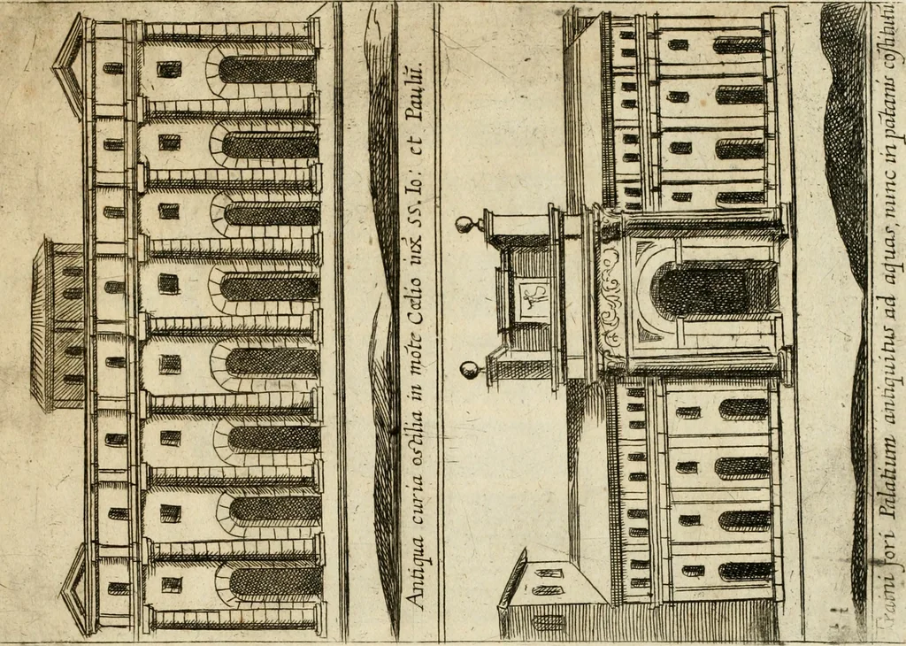An illustration from Aedificiorum et ruinarum Romae ex antiquis atque hodiernis monimentis liber primus[-seco[n]dus], 1649, leaf 62