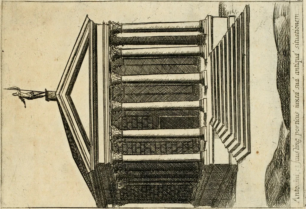 An illustration from Aedificiorum et ruinarum Romae ex antiquis atque hodiernis monimentis liber primus[-seco[n]dus], 1649, leaf 64