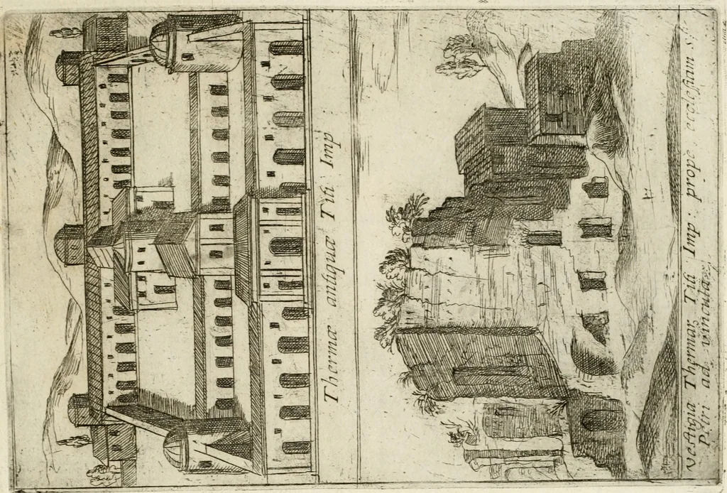 An illustration from Aedificiorum et ruinarum Romae ex antiquis atque hodiernis monimentis liber primus[-seco[n]dus], 1649, leaf 72