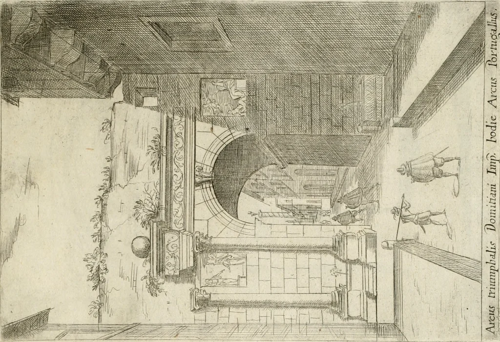 An illustration from Aedificiorum et ruinarum Romae ex antiquis atque hodiernis monimentis liber primus[-seco[n]dus], 1649, leaf 76