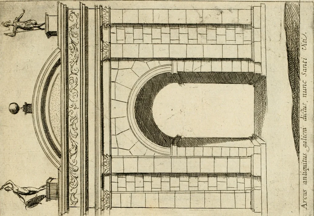 An illustration from Aedificiorum et ruinarum Romae ex antiquis atque hodiernis monimentis liber primus[-seco[n]dus], 1649, leaf 78