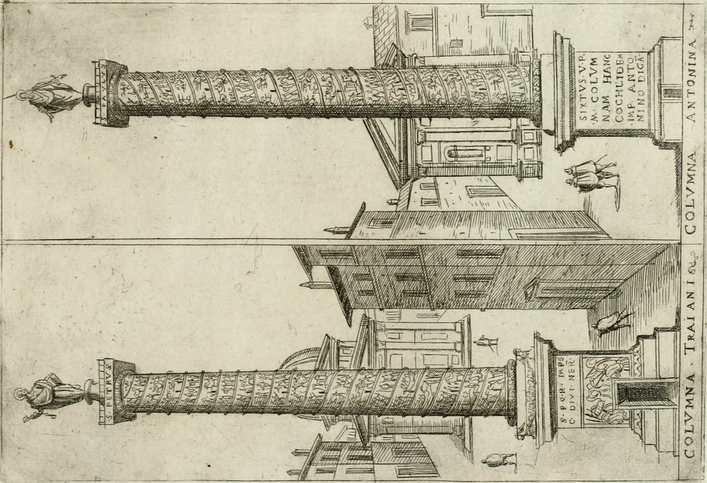 An illustration from Aedificiorum et ruinarum Romae ex antiquis atque hodiernis monimentis liber primus[-seco[n]dus], 1649, leaf 8