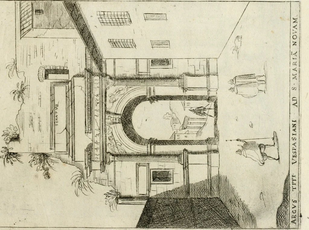 An illustration from Aedificiorum et ruinarum Romae ex antiquis atque hodiernis monimentis liber primus[-seco[n]dus], 1649, leaf 80