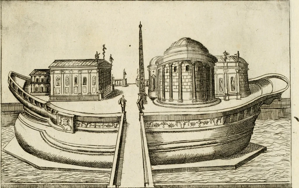 An illustration from Aedificiorum et ruinarum Romae ex antiquis atque hodiernis monimentis liber primus[-seco[n]dus], 1649, leaf 86