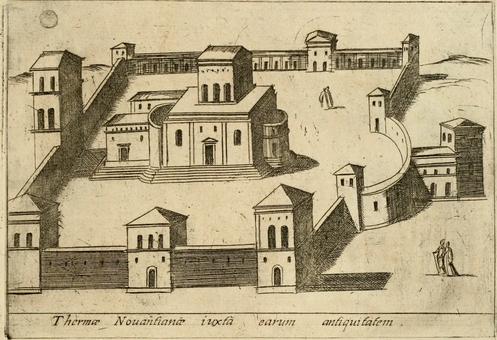 An illustration from Aedificiorum et ruinarum Romae ex antiquis atque hodiernis monimentis liber primus[-seco[n]dus], 1649, leaf 92