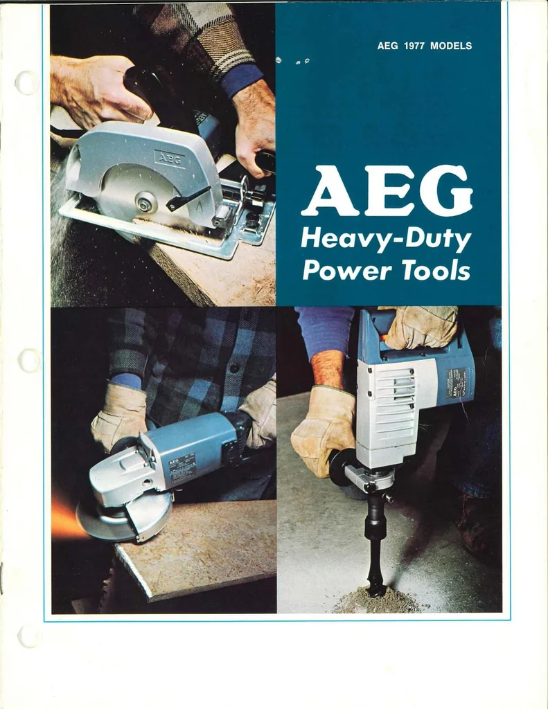 An illustration from AEG Heavy Duty Power Tools 1977, 1977, leaf 0