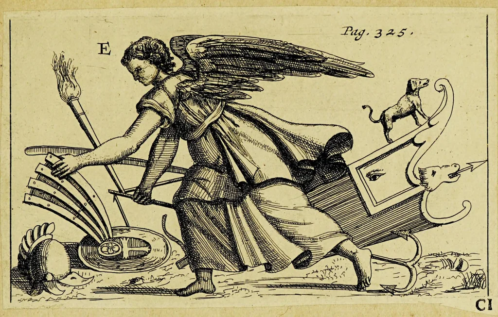 An illustration from Aeloude en hedendaegsche scheeps-bouw en bestier: : waer in wijtloopigh wert verhandelt de wijze van scheeps-timmeren, by Grieken en Romeynen: scheeps-oeffeningen, strijden, tucht, straffe, wetten, en gewoonten. Beneffens evenmatige grootheden van schepen onses tijts, ontleet in alle hare deelen: verschil van bouwen tusschen uitheemschen en onzen landaert, Indisch vaertuygh: galey-bouw: hedendaegsche scheeps-plichten: verrijckt met een reex verklaerde zee-mans spreeck-woorden en benamingen. Doorgaens mit vele kopere platen., 1671, leaf 783