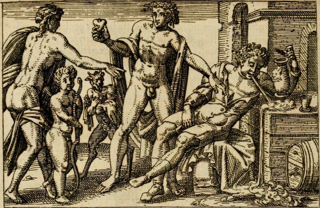 An illustration from Aereoplastes theo-sophicus, sive, Eicones mysticae : rarâ solertiâ, ac sagacitate singulari effictae, eaqu[ue] aere incisae ..., 1620, leaf 105