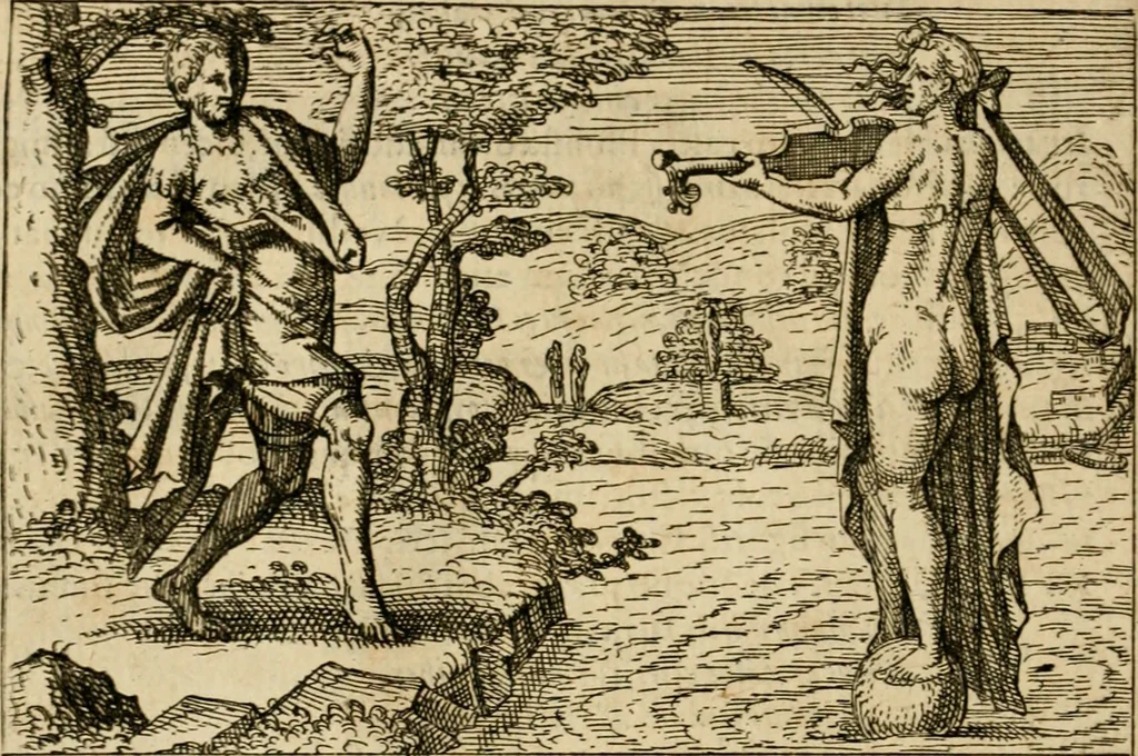 An illustration from Aereoplastes theo-sophicus, sive, Eicones mysticae : rarâ solertiâ, ac sagacitate singulari effictae, eaqu[ue] aere incisae ..., 1620, leaf 123