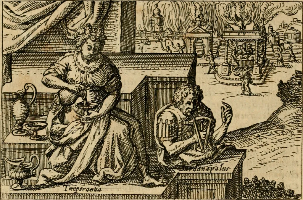 An illustration from Aereoplastes theo-sophicus, sive, Eicones mysticae : rarâ solertiâ, ac sagacitate singulari effictae, eaqu[ue] aere incisae ..., 1620, leaf 127