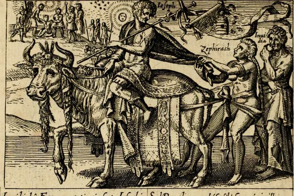 An illustration from Aereoplastes theo-sophicus, sive, Eicones mysticae : rarâ solertiâ, ac sagacitate singulari effictae, eaqu[ue] aere incisae ..., 1620, leaf 145