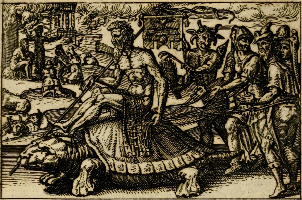 An illustration from Aereoplastes theo-sophicus, sive, Eicones mysticae : rarâ solertiâ, ac sagacitate singulari effictae, eaqu[ue] aere incisae ..., 1620, leaf 149
