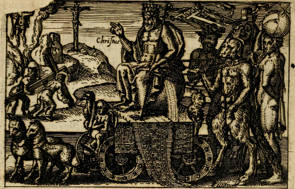 An illustration from Aereoplastes theo-sophicus, sive, Eicones mysticae : rarâ solertiâ, ac sagacitate singulari effictae, eaqu[ue] aere incisae ..., 1620, leaf 155