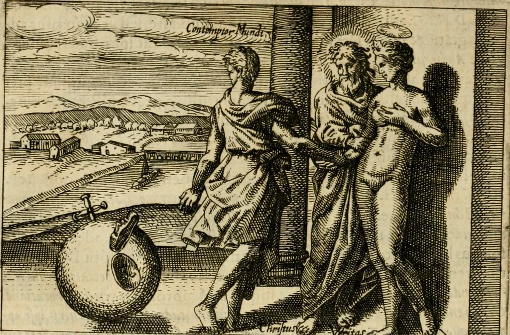 An illustration from Aereoplastes theo-sophicus, sive, Eicones mysticae : rarâ solertiâ, ac sagacitate singulari effictae, eaqu[ue] aere incisae ..., 1620, leaf 163