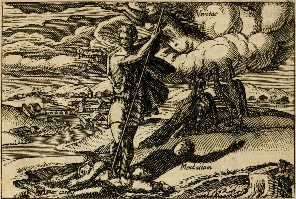 An illustration from Aereoplastes theo-sophicus, sive, Eicones mysticae : rarâ solertiâ, ac sagacitate singulari effictae, eaqu[ue] aere incisae ..., 1620, leaf 165