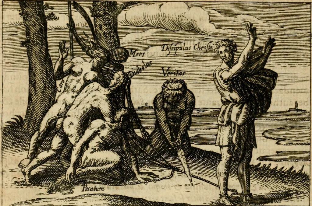 An illustration from Aereoplastes theo-sophicus, sive, Eicones mysticae : rarâ solertiâ, ac sagacitate singulari effictae, eaqu[ue] aere incisae ..., 1620, leaf 167