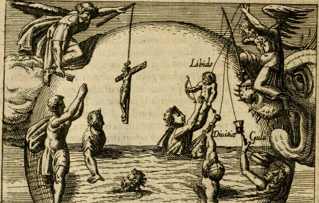 An illustration from Aereoplastes theo-sophicus, sive, Eicones mysticae : rarâ solertiâ, ac sagacitate singulari effictae, eaqu[ue] aere incisae ..., 1620, leaf 171