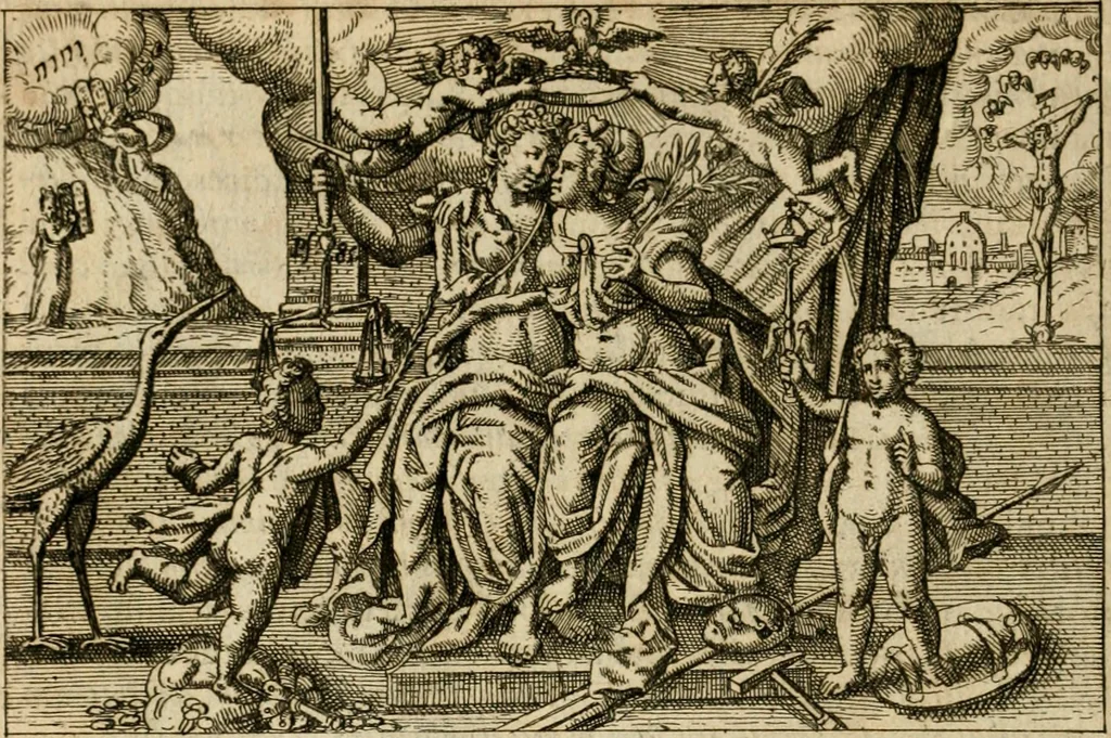 An illustration from Aereoplastes theo-sophicus, sive, Eicones mysticae : rarâ solertiâ, ac sagacitate singulari effictae, eaqu[ue] aere incisae ..., 1620, leaf 191