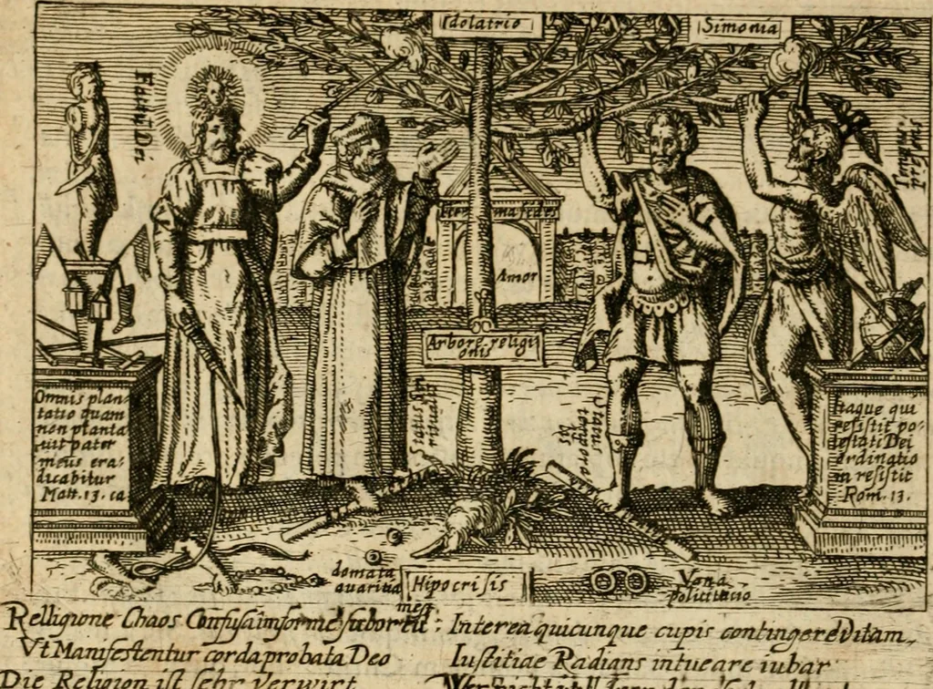 An illustration from Aereoplastes theo-sophicus, sive, Eicones mysticae : rarâ solertiâ, ac sagacitate singulari effictae, eaqu[ue] aere incisae ..., 1620, leaf 195