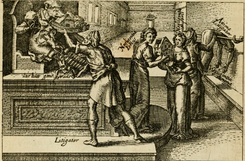 An illustration from Aereoplastes theo-sophicus, sive, Eicones mysticae : rarâ solertiâ, ac sagacitate singulari effictae, eaqu[ue] aere incisae ..., 1620, leaf 53
