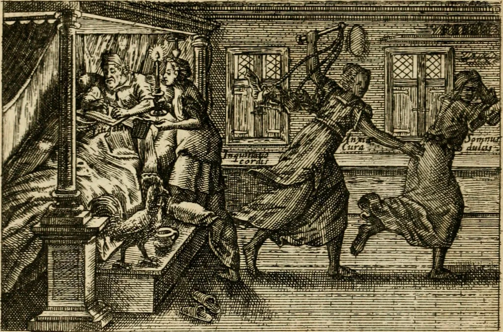 An illustration from Aereoplastes theo-sophicus, sive, Eicones mysticae : rarâ solertiâ, ac sagacitate singulari effictae, eaqu[ue] aere incisae ..., 1620, leaf 55