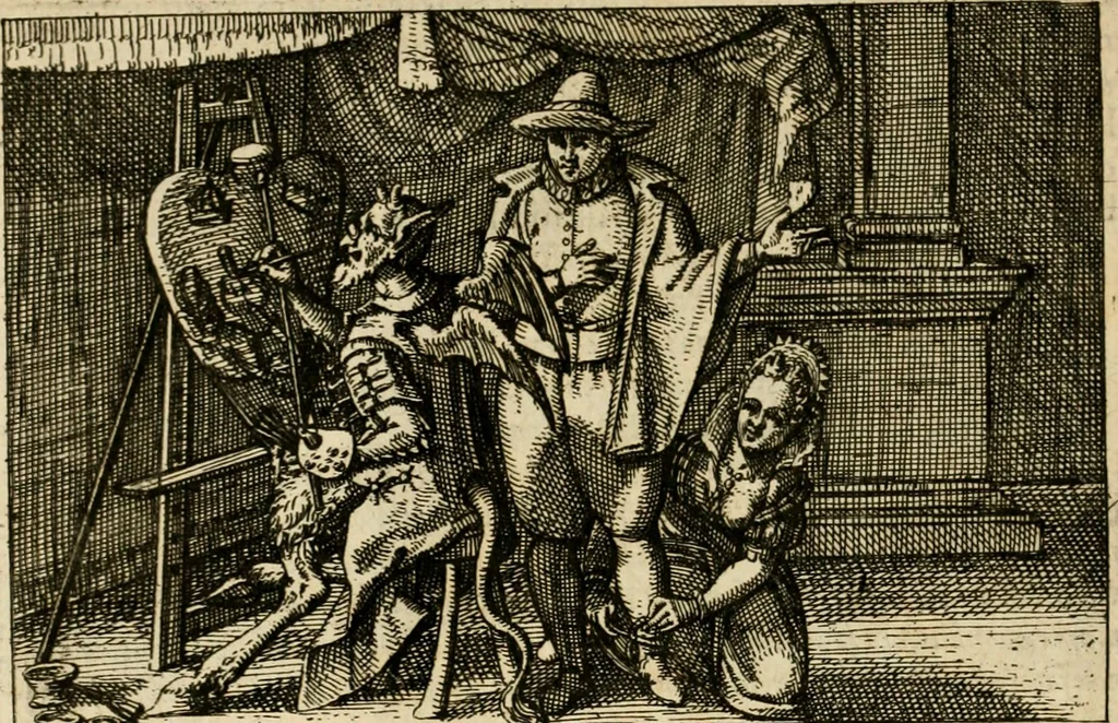 An illustration from Aereoplastes theo-sophicus, sive, Eicones mysticae : rarâ solertiâ, ac sagacitate singulari effictae, eaqu[ue] aere incisae ..., 1620, leaf 61