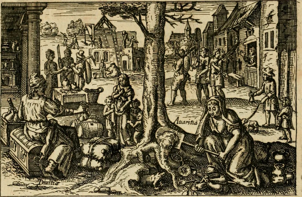 An illustration from Aereoplastes theo-sophicus, sive, Eicones mysticae : rarâ solertiâ, ac sagacitate singulari effictae, eaqu[ue] aere incisae ..., 1620, leaf 69