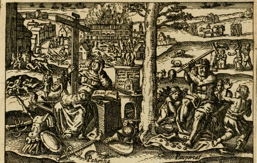 An illustration from Aereoplastes theo-sophicus, sive, Eicones mysticae : rarâ solertiâ, ac sagacitate singulari effictae, eaqu[ue] aere incisae ..., 1620, leaf 71