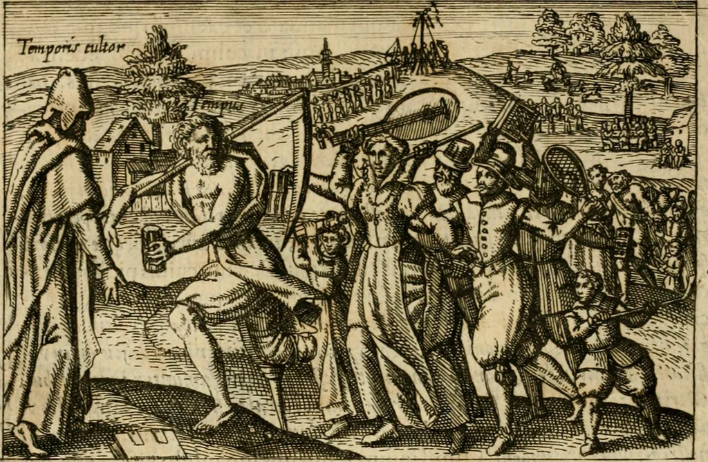 An illustration from Aereoplastes theo-sophicus, sive, Eicones mysticae : rarâ solertiâ, ac sagacitate singulari effictae, eaqu[ue] aere incisae ..., 1620, leaf 75