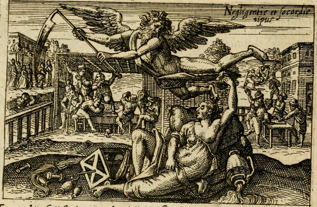 An illustration from Aereoplastes theo-sophicus, sive, Eicones mysticae : rarâ solertiâ, ac sagacitate singulari effictae, eaqu[ue] aere incisae ..., 1620, leaf 81
