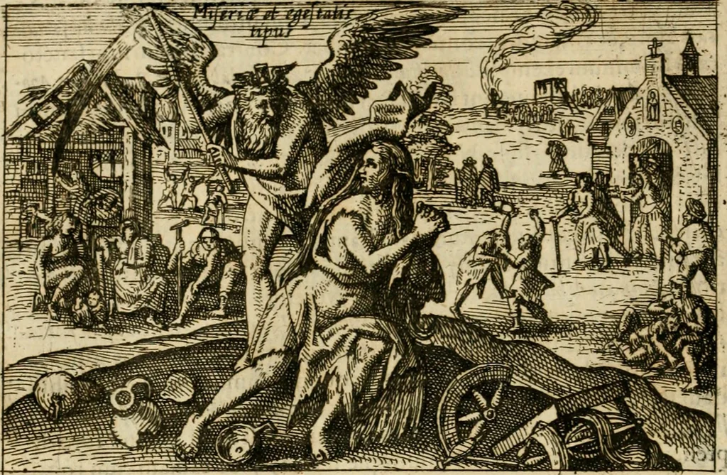 An illustration from Aereoplastes theo-sophicus, sive, Eicones mysticae : rarâ solertiâ, ac sagacitate singulari effictae, eaqu[ue] aere incisae ..., 1620, leaf 83