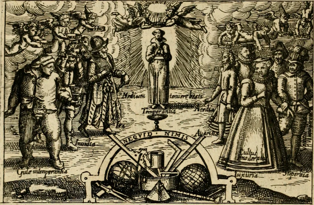 An illustration from Aereoplastes theo-sophicus, sive, Eicones mysticae : rarâ solertiâ, ac sagacitate singulari effictae, eaqu[ue] aere incisae ..., 1620, leaf 91