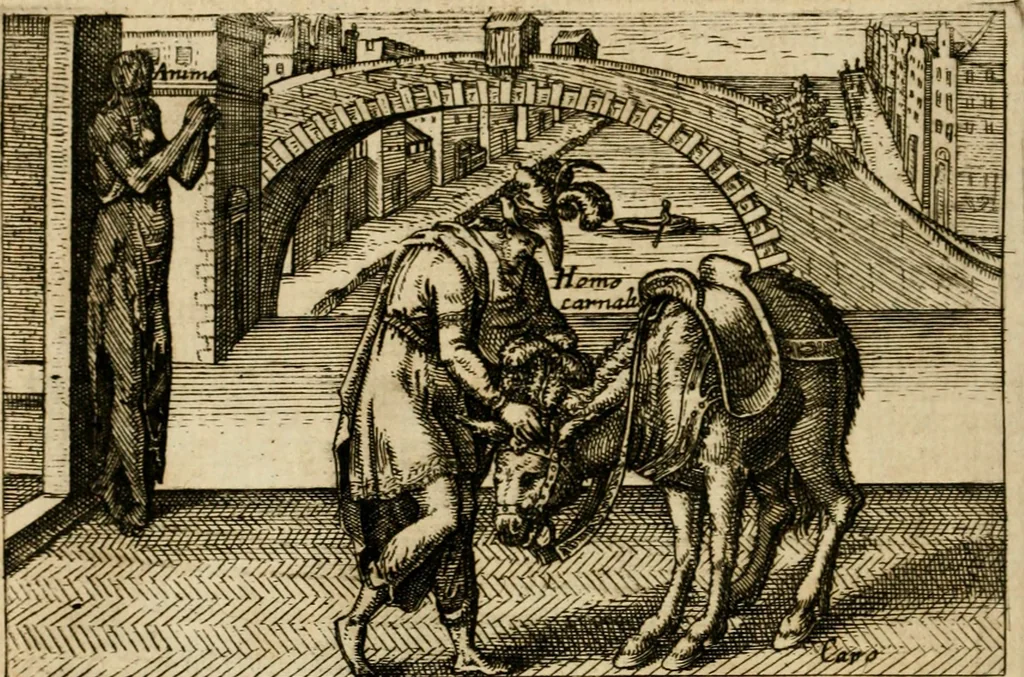 An illustration from Aereoplastes theo-sophicus, sive, Eicones mysticae : rarâ solertiâ, ac sagacitate singulari effictae, eaqu[ue] aere incisae ..., 1620, leaf 93