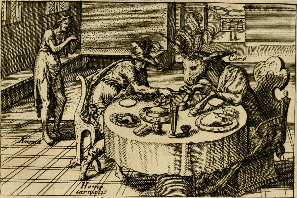 An illustration from Aereoplastes theo-sophicus, sive, Eicones mysticae : rarâ solertiâ, ac sagacitate singulari effictae, eaqu[ue] aere incisae ..., 1620, leaf 95