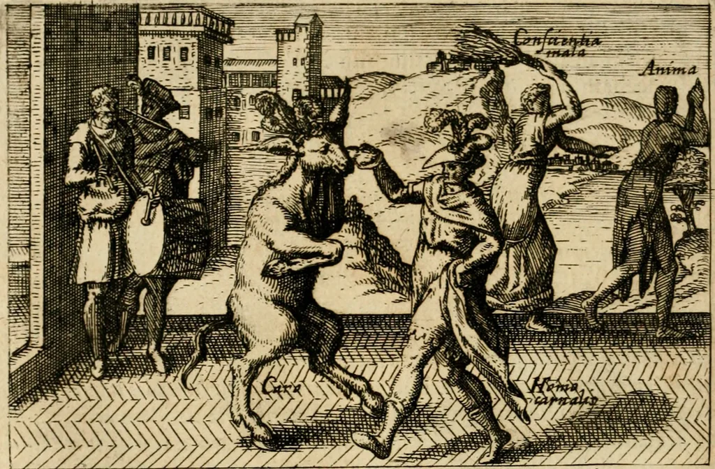 An illustration from Aereoplastes theo-sophicus, sive, Eicones mysticae : rarâ solertiâ, ac sagacitate singulari effictae, eaqu[ue] aere incisae ..., 1620, leaf 97