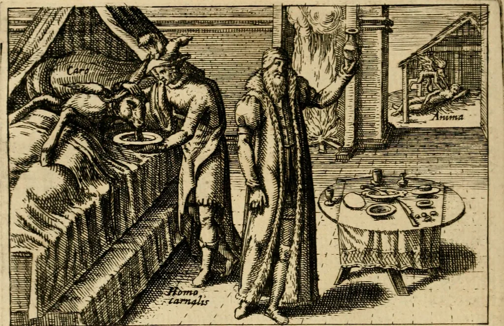 An illustration from Aereoplastes theo-sophicus, sive, Eicones mysticae : rarâ solertiâ, ac sagacitate singulari effictae, eaqu[ue] aere incisae ..., 1620, leaf 99