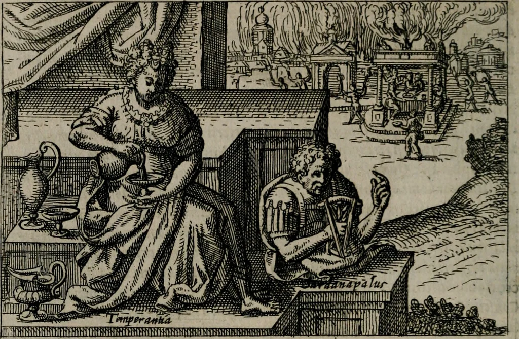 An illustration from Aereoplastes theo-sophicus, sive, Eicones mysticae : rarâ solertiâ, ac sagacitate singulari effictae eæq́[ue] æri incisæ : integram veræ theosophias rationem mirâ dexteritate adumbrantes : euolutione Latinâ ex Sacris Scripturis, sanctis patribus, philosophis, oratoribus, historicis ac poëtis tàm Græcis quàm Latinis Christianis iuxtà atq[ue]; gentibus nunc illuminatæ, ac bonorum bono editæ, 1620, leaf 129