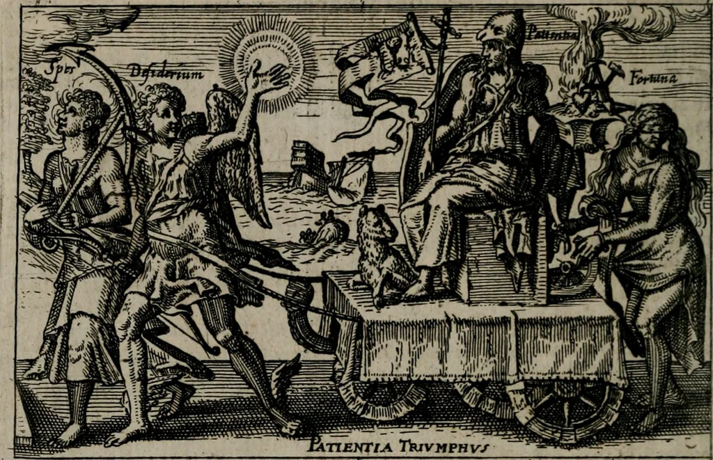 An illustration from Aereoplastes theo-sophicus, sive, Eicones mysticae : rarâ solertiâ, ac sagacitate singulari effictae eæq́[ue] æri incisæ : integram veræ theosophias rationem mirâ dexteritate adumbrantes : euolutione Latinâ ex Sacris Scripturis, sanctis patribus, philosophis, oratoribus, historicis ac poëtis tàm Græcis quàm Latinis Christianis iuxtà atq[ue]; gentibus nunc illuminatæ, ac bonorum bono editæ, 1620, leaf 143
