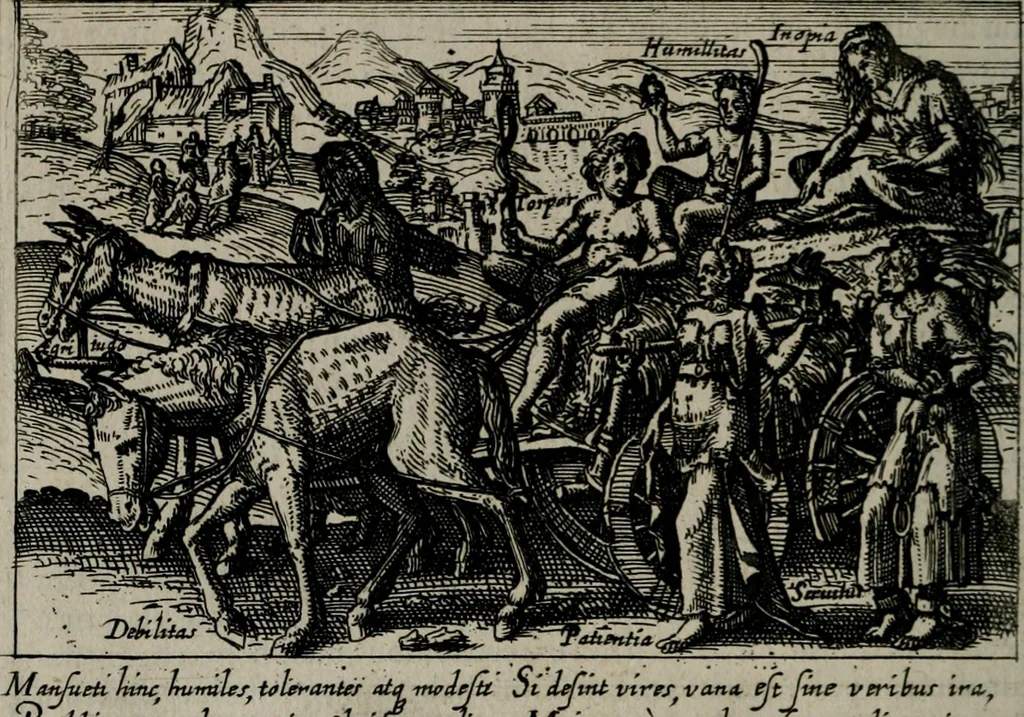 An illustration from Aereoplastes theo-sophicus, sive, Eicones mysticae : rarâ solertiâ, ac sagacitate singulari effictae eæq́[ue] æri incisæ : integram veræ theosophias rationem mirâ dexteritate adumbrantes : euolutione Latinâ ex Sacris Scripturis, sanctis patribus, philosophis, oratoribus, historicis ac poëtis tàm Græcis quàm Latinis Christianis iuxtà atq[ue]; gentibus nunc illuminatæ, ac bonorum bono editæ, 1620, leaf 33