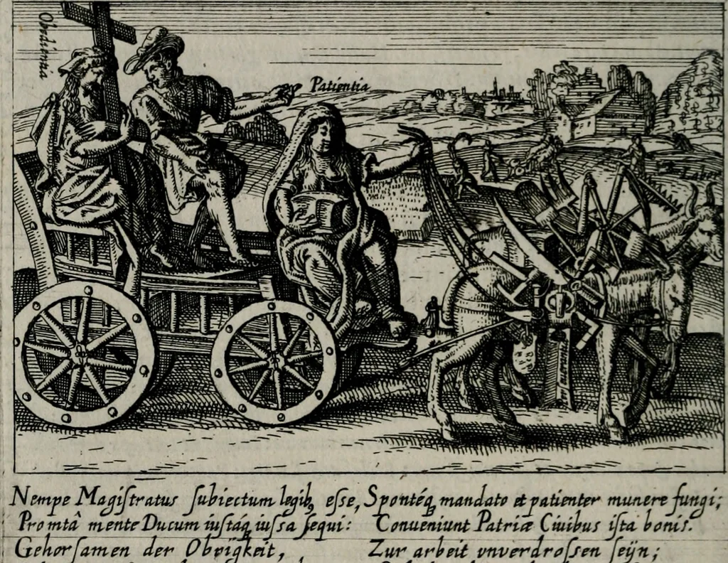 An illustration from Aereoplastes theo-sophicus, sive, Eicones mysticae : rarâ solertiâ, ac sagacitate singulari effictae eæq́[ue] æri incisæ : integram veræ theosophias rationem mirâ dexteritate adumbrantes : euolutione Latinâ ex Sacris Scripturis, sanctis patribus, philosophis, oratoribus, historicis ac poëtis tàm Græcis quàm Latinis Christianis iuxtà atq[ue]; gentibus nunc illuminatæ, ac bonorum bono editæ, 1620, leaf 43
