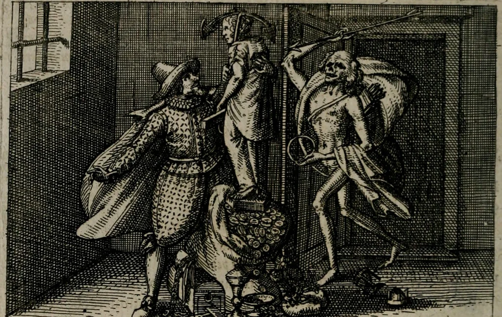 An illustration from Aereoplastes theo-sophicus, sive, Eicones mysticae : rarâ solertiâ, ac sagacitate singulari effictae eæq́[ue] æri incisæ : integram veræ theosophias rationem mirâ dexteritate adumbrantes : euolutione Latinâ ex Sacris Scripturis, sanctis patribus, philosophis, oratoribus, historicis ac poëtis tàm Græcis quàm Latinis Christianis iuxtà atq[ue]; gentibus nunc illuminatæ, ac bonorum bono editæ, 1620, leaf 69