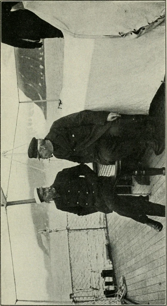 An illustration from The aerial age : a thousand miles by airship over the Atlantic Ocean; airship voyages over the Polar Sea, the past, the present and the future of aerial navigation, 1911, leaf 102