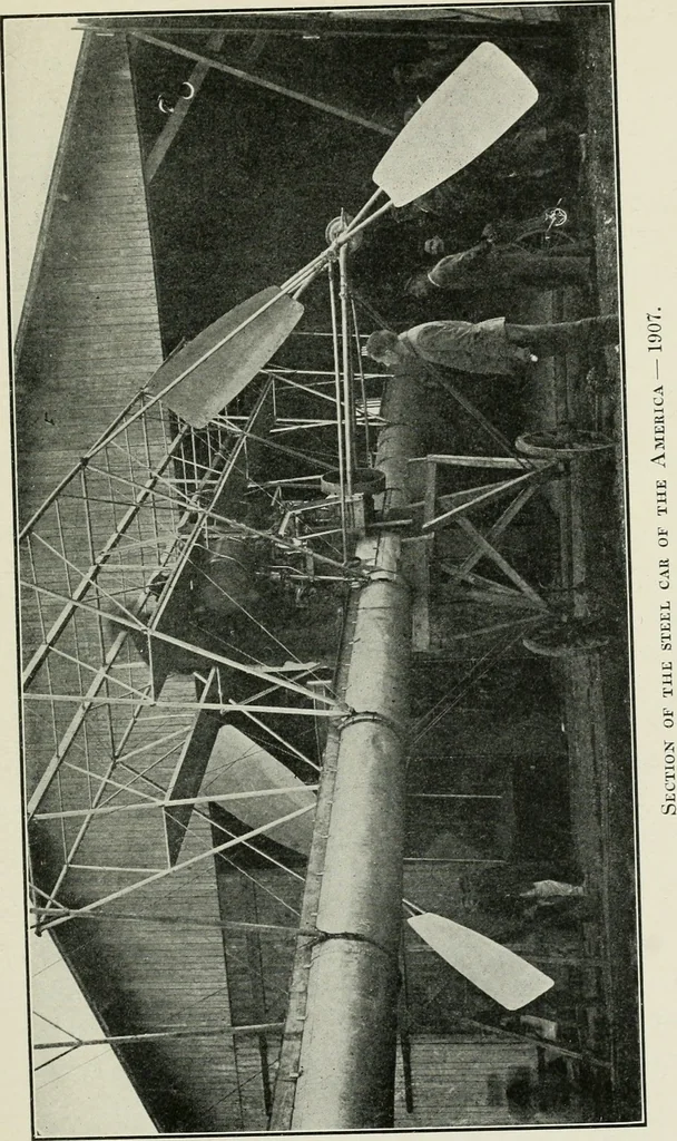 An illustration from The aerial age : a thousand miles by airship over the Atlantic Ocean; airship voyages over the Polar Sea, the past, the present and the future of aerial navigation, 1911, leaf 142