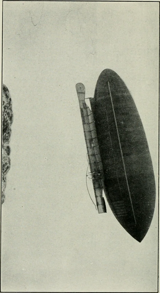 An illustration from The aerial age : a thousand miles by airship over the Atlantic Ocean; airship voyages over the Polar Sea, the past, the present and the future of aerial navigation, 1911, leaf 161