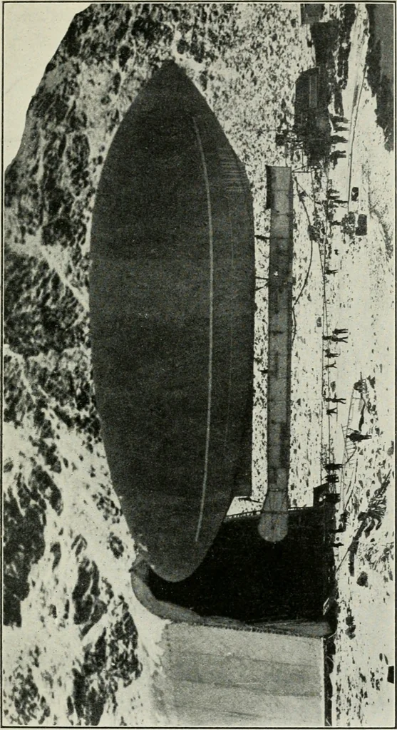 An illustration from The aerial age : a thousand miles by airship over the Atlantic Ocean; airship voyages over the Polar Sea, the past, the present and the future of aerial navigation, 1911, leaf 170