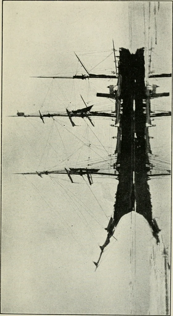 An illustration from The aerial age : a thousand miles by airship over the Atlantic Ocean; airship voyages over the Polar Sea, the past, the present and the future of aerial navigation, 1911, leaf 24