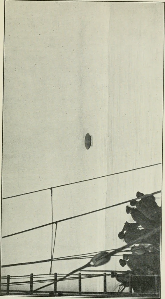 An illustration from The aerial age : a thousand miles by airship over the Atlantic Ocean; airship voyages over the Polar Sea, the past, the present and the future of aerial navigation, 1911, leaf 260