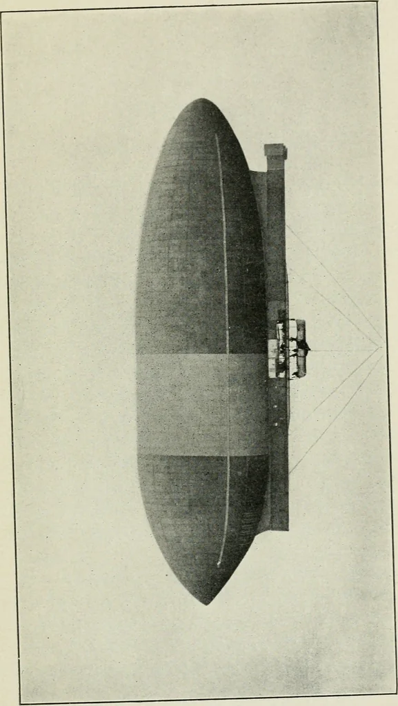 An illustration from The aerial age : a thousand miles by airship over the Atlantic Ocean; airship voyages over the Polar Sea, the past, the present and the future of aerial navigation, 1911, leaf 494