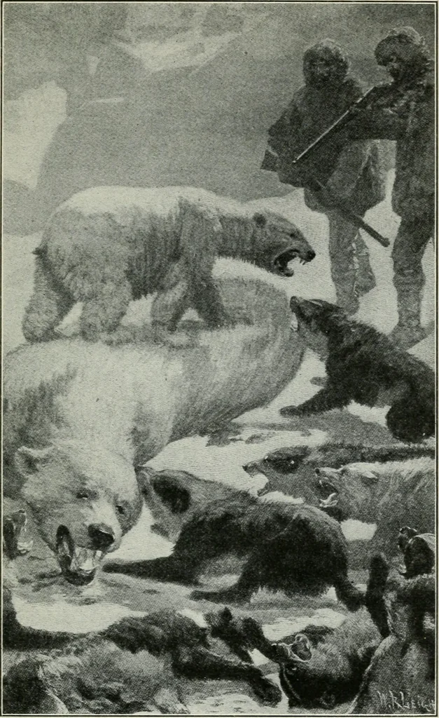 An illustration from The aerial age : a thousand miles by airship over the Atlantic Ocean; airship voyages over the Polar Sea, the past, the present and the future of aerial navigation, 1911, leaf 64