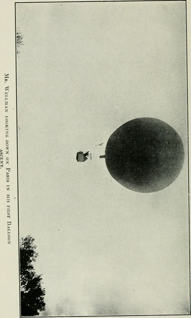 An illustration from The aerial age : a thousand miles by airship over the Atlantic Ocean; airship voyages over the Polar Sea, the past, the present and the future of aerial navigation, 1911, leaf 85